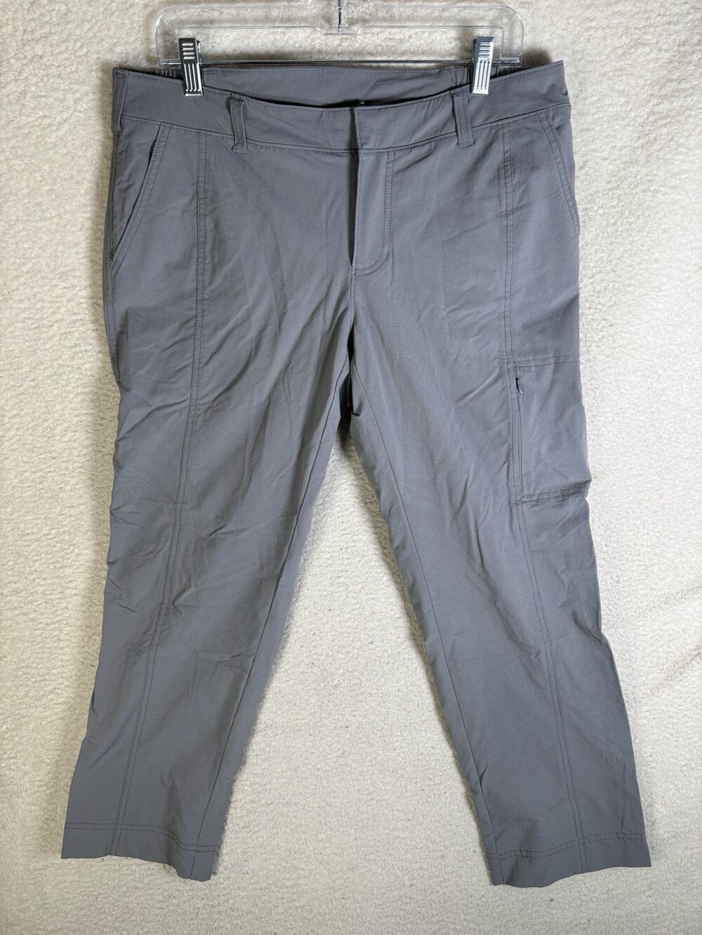 Athleta Palisade Ankle Pant Womens 14 Gray Pockets Stretch Zippered Cargo Pocket
